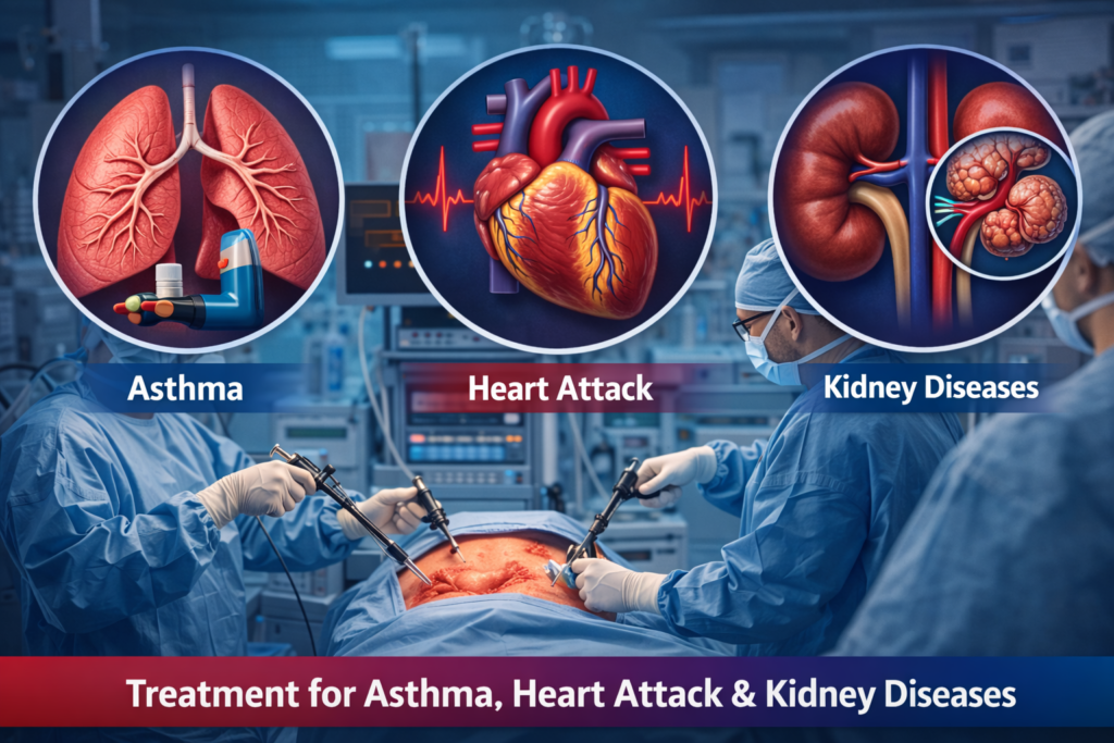 Treatment for Asthma, Heart Attack & Kidney Diseases